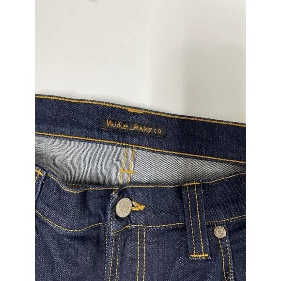 Nudie Jeans Tube Kelly Mens 31x34 Blue Denim Jeans Straight Legs